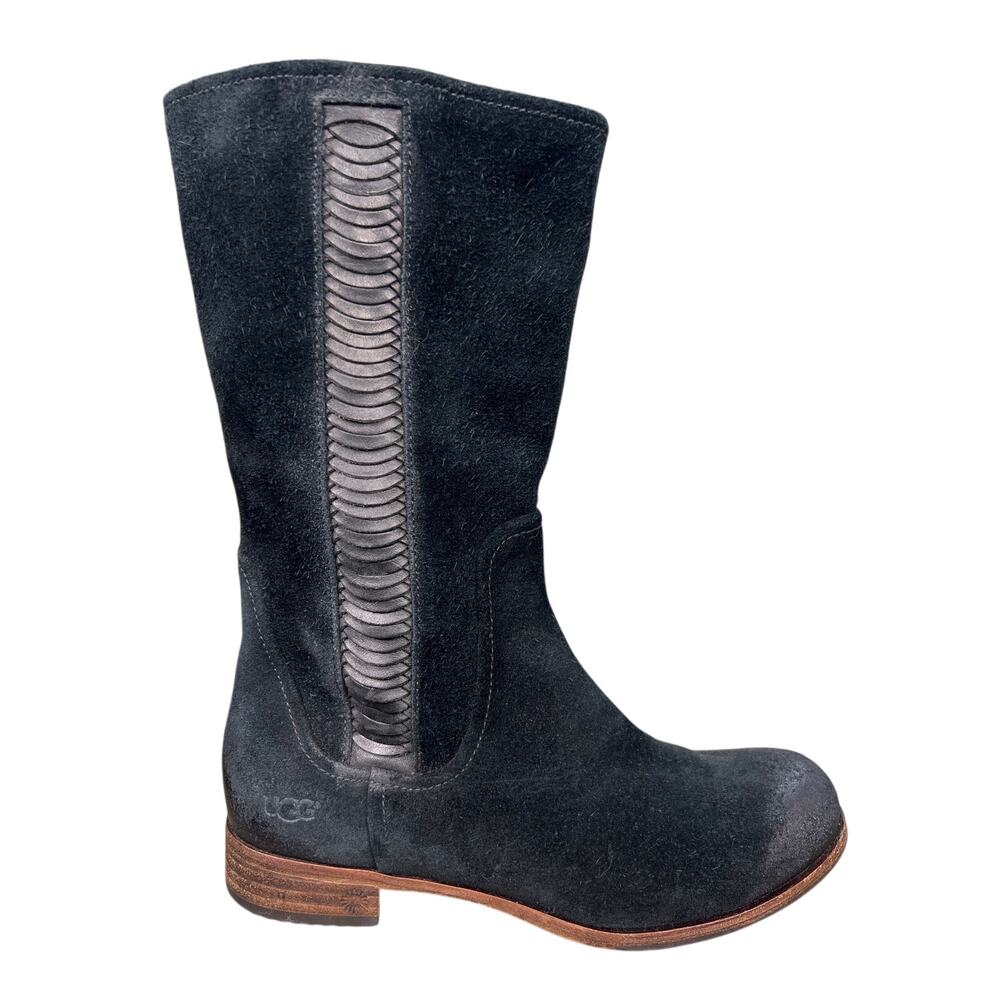 UGG Women’s Annisa Black Suede Side Zip Western Boot Size US 7.5